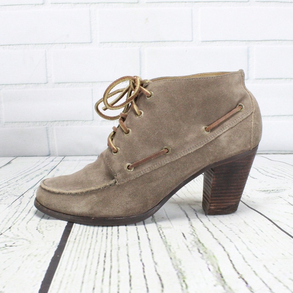 Sebago Shoes - Sebago Tan Brown Suede Heeled Ashton Ankle Boots 9